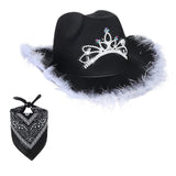 Maxbell Western Cowboy Cowgirl Hat Sequin Props Party Favors Holiday Fancy Dress Black