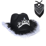 Maxbell Western Cowboy Cowgirl Hat Sequin Props Party Favors Holiday Fancy Dress Black