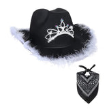 Maxbell Western Cowboy Cowgirl Hat Sequin Props Party Favors Holiday Fancy Dress Black