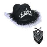 Maxbell Western Cowboy Cowgirl Hat Sequin Props Party Favors Holiday Fancy Dress Black