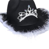 Maxbell Western Cowboy Cowgirl Hat Sequin Props Party Favors Holiday Fancy Dress Black