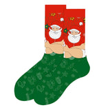 Maxbell Cute Christmas Socks Long Sock Cotton Socks Women Winter Xmas Tree StyleA