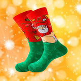 Maxbell Cute Christmas Socks Long Sock Cotton Socks Women Winter Xmas Tree StyleA