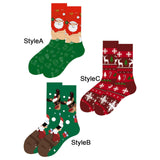 Maxbell Cute Christmas Socks Long Sock Cotton Socks Women Winter Xmas Tree StyleA