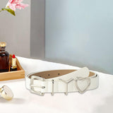 Maxbell 106cm Women PU Leather Waist Belt Width 0.9inch Skirt Pin Buckle Waist Band White