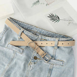 Maxbell 106cm Women PU Leather Waist Belt Width 0.9inch Skirt Pin Buckle Waist Band White
