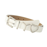 Maxbell 106cm Women PU Leather Waist Belt Width 0.9inch Skirt Pin Buckle Waist Band White