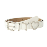 Maxbell 106cm Women PU Leather Waist Belt Width 0.9inch Skirt Pin Buckle Waist Band White