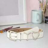 Maxbell 106cm Women PU Leather Waist Belt Width 0.9inch Skirt Pin Buckle Waist Band White
