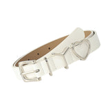 Maxbell 106cm Women PU Leather Waist Belt Width 0.9inch Skirt Pin Buckle Waist Band White