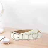Maxbell 106cm Women PU Leather Waist Belt Width 0.9inch Skirt Pin Buckle Waist Band White