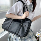 Maxbell JK Handbag Portable Satchel Shopping Bag Causal Japanese Style Shoulder Bags Black