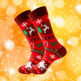 Maxbell Cute Christmas Socks Long Sock Cotton Socks Women Winter Xmas Tree StyleD