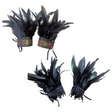 Maxbell Feather Wrist Cuffs Feather Bracelet for Cosplay Party Costume Accessories Black