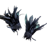 Maxbell Feather Wrist Cuffs Feather Bracelet for Cosplay Party Costume Accessories Black