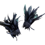 Maxbell Feather Wrist Cuffs Feather Bracelet for Cosplay Party Costume Accessories Black