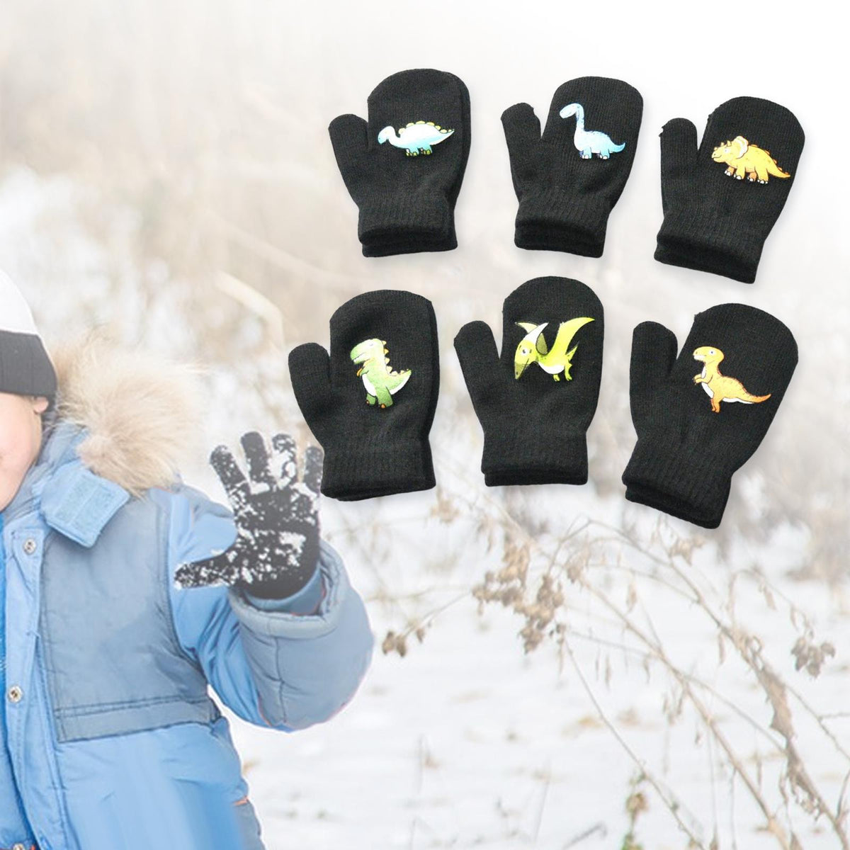 Maxbell Children Full Finger Mittens Soft Winter Warm Gloves for Winter Weather Skiing