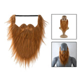 Maxbell Long False Beard Costume Accessories Festive Props Cosplay Holiday Mustaches Brown