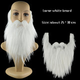 Maxbell Long False Beard Costume Accessories Festive Props Cosplay Holiday Mustaches White
