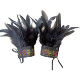 Maxbell Feather Wrist Cuffs Feather Bracelet for Cosplay Party Costume Accessories Coloful