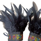 Maxbell Feather Wrist Cuffs Feather Bracelet for Cosplay Party Costume Accessories Coloful