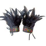Maxbell Feather Wrist Cuffs Feather Bracelet for Cosplay Party Costume Accessories Coloful