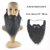 Maxbell Long False Beard Costume Accessories Festive Props Cosplay Holiday Mustaches Black