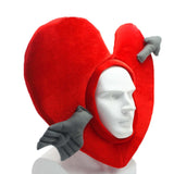 Maxbell Red Heart Hat Headgear Photo Props Head Warm Cover for Adults Party Holiday