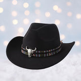 Maxbell Felt Cowboy Hat Versatile Comfortable Black Trendy for Adults Autumn Women