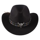 Maxbell Felt Cowboy Hat Versatile Comfortable Black Trendy for Adults Autumn Women