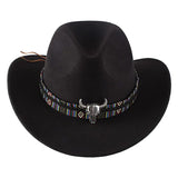 Maxbell Felt Cowboy Hat Versatile Comfortable Black Trendy for Adults Autumn Women