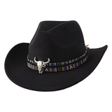 Maxbell Felt Cowboy Hat Versatile Comfortable Black Trendy for Adults Autumn Women