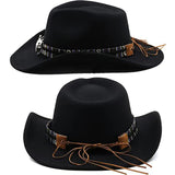 Maxbell Felt Cowboy Hat Versatile Comfortable Black Trendy for Adults Autumn Women