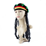 Maxbell Reggae Rasta Hat with Dreadlocks Costume Accessories Rave Beanie Wig Hat