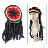 Maxbell Reggae Rasta Hat with Dreadlocks Costume Accessories Rave Beanie Wig Hat