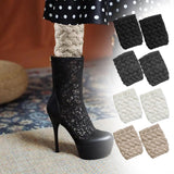 Maxbell 4 Pairs Boot Cuffs Short Boot Socks Crochet Knitted Winter Warm Boot Toppers