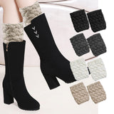 Maxbell 4 Pairs Boot Cuffs Short Boot Socks Crochet Knitted Winter Warm Boot Toppers
