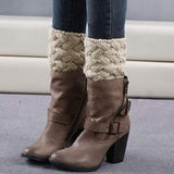 Maxbell 4 Pairs Boot Cuffs Short Boot Socks Crochet Knitted Winter Warm Boot Toppers