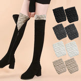 Maxbell 4 Pairs Boot Cuffs Short Boot Socks Crochet Knitted Winter Warm Boot Toppers