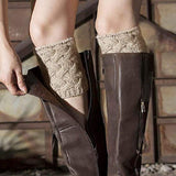 Maxbell 4 Pairs Boot Cuffs Short Boot Socks Crochet Knitted Winter Warm Boot Toppers