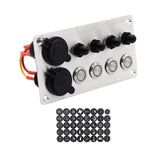 Maxbell Universal 4 Ways Rocker Switch Panel Accessory Double USB for Rvs Truck