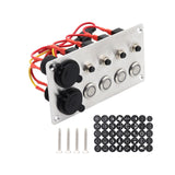 Maxbell Universal 4 Ways Rocker Switch Panel Accessory Double USB for Rvs Truck