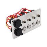 Maxbell Universal 4 Ways Rocker Switch Panel Accessory Double USB for Rvs Truck