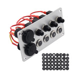 Maxbell Universal 4 Ways Rocker Switch Panel Accessory Double USB for Rvs Truck