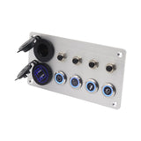 Maxbell Universal 4 Ways Rocker Switch Panel Accessory Double USB for Rvs Truck