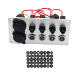 Maxbell Universal 4 Ways Rocker Switch Panel Accessory Double USB for Rvs Truck