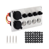 Maxbell Universal 4 Ways Rocker Switch Panel Accessory Double USB for Rvs Truck