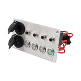 Maxbell Universal 4 Ways Rocker Switch Panel Accessory Double USB for Rvs Truck