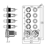 Maxbell Universal 4 Ways Rocker Switch Panel Accessory Double USB for Rvs Truck