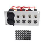 Maxbell Universal 4 Ways Rocker Switch Panel Accessory Double USB for Rvs Truck